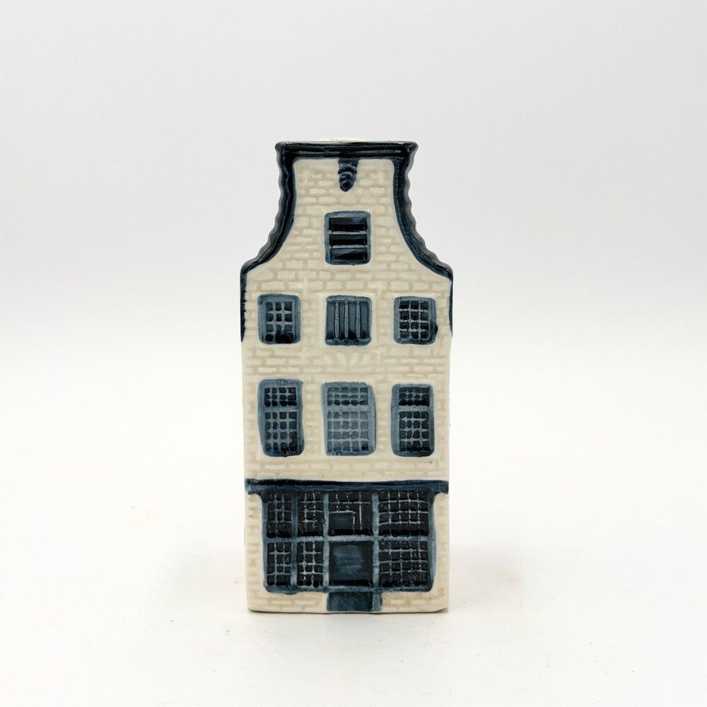 Vintage KLM Blue Delft House #23 Rynbende Distilleries Holland Mini Bottle Empty